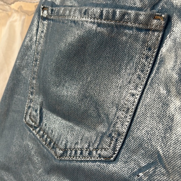 Zara metallic denim jean shorts 80s vintage - Picture 3 of 5